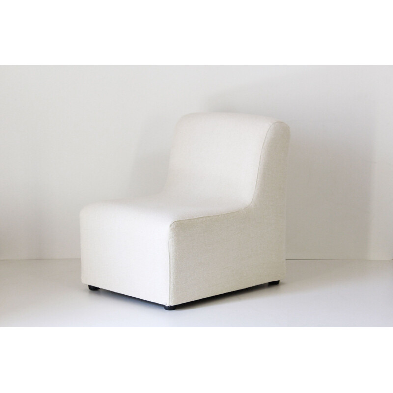 Vintage white armchair, 1970s