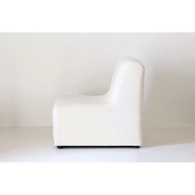 Vintage white armchair, 1970s