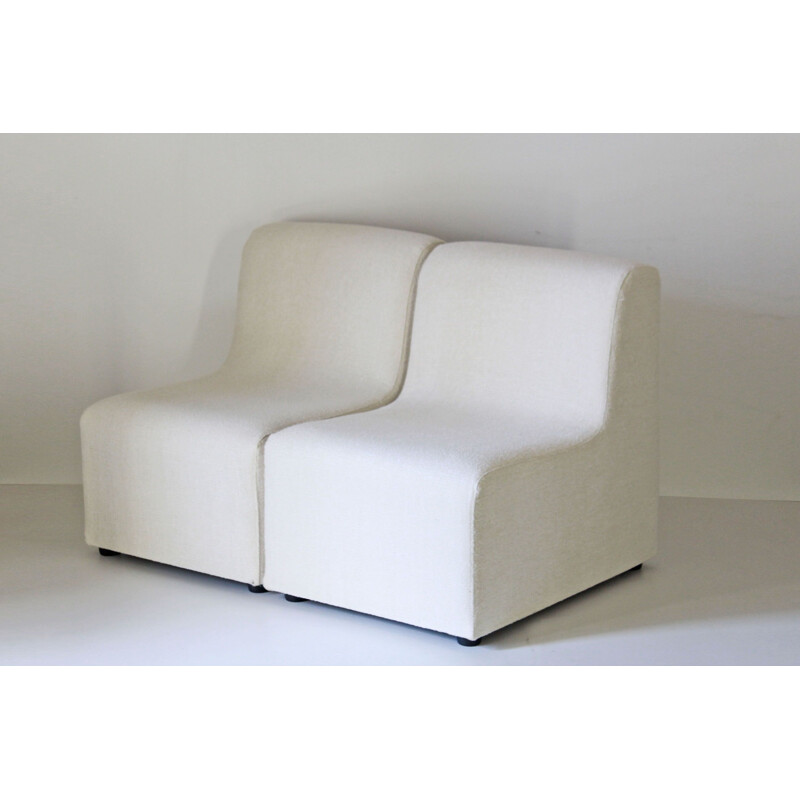 Vintage white armchair, 1970s