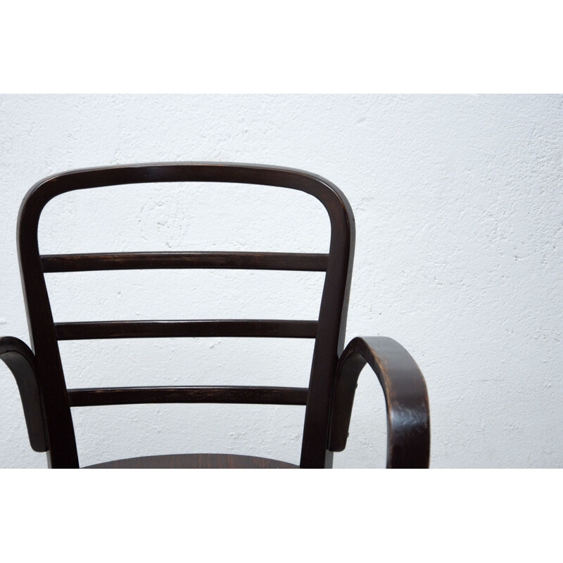 Vintage Art deco writing desk chair, Czechoslovakia 1930s