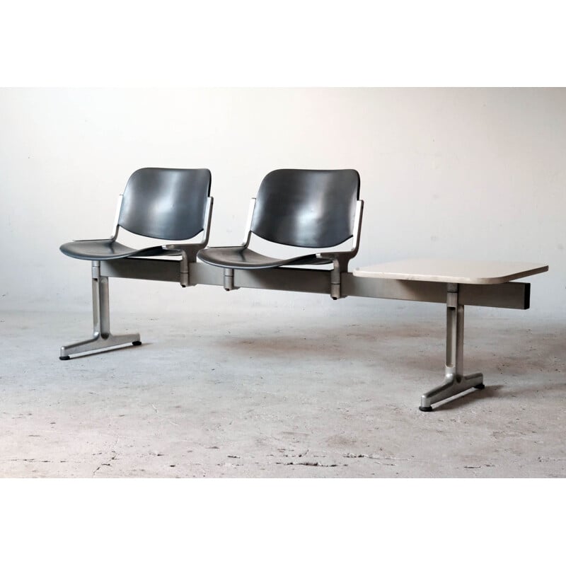 Italian vintage Airport bench by Piretti for Castelli Anonima, 1970s