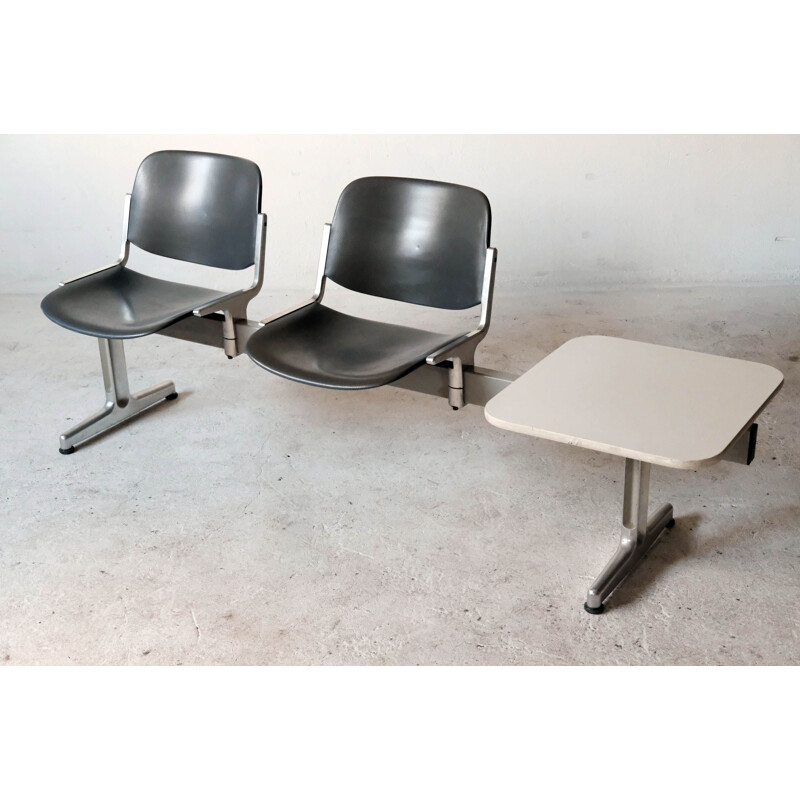 Italian vintage Airport bench by Piretti for Castelli Anonima, 1970s