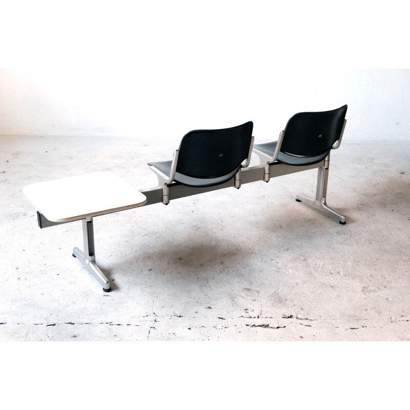 Italian vintage Airport bench by Piretti for Castelli Anonima, 1970s