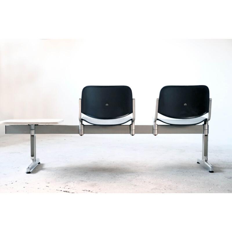 Italian vintage Airport bench by Piretti for Castelli Anonima, 1970s