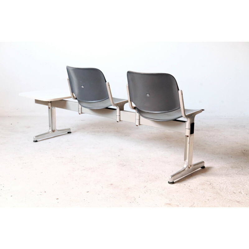 Italian vintage Airport bench by Piretti for Castelli Anonima, 1970s