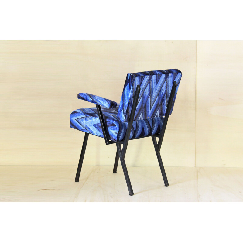 Vintage black and blue armchair, 1960s