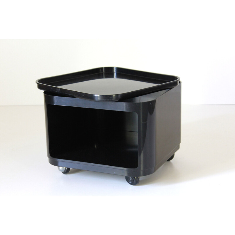 Vintage black side table by Anna Castelli Ferrieri for Kartell, 1970s