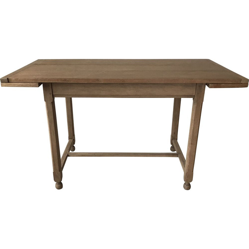 Solid oak vintage farm table with extensions