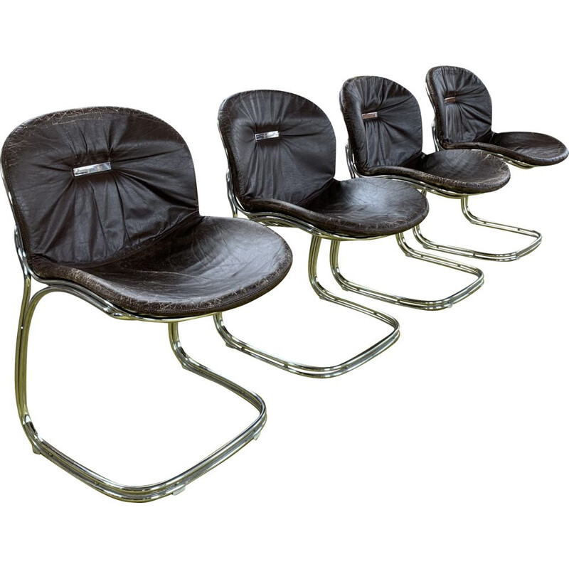 Ensemble de 4 chaises Sabrina italiennes vintage par Gastone Rinaldi pour Rima, 1970