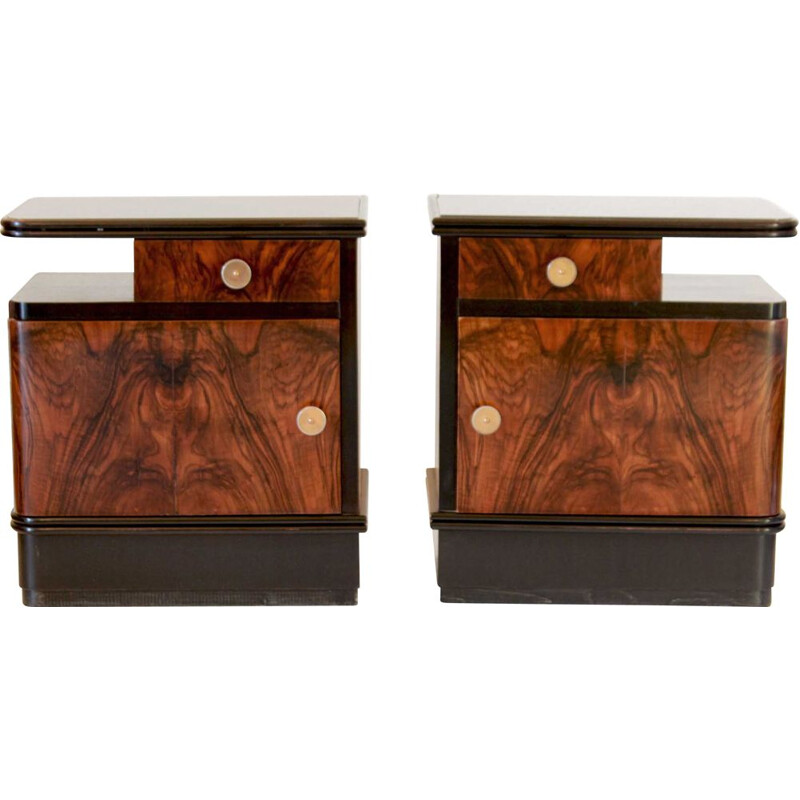 Pair of vintage art deco night stands , 1930s 