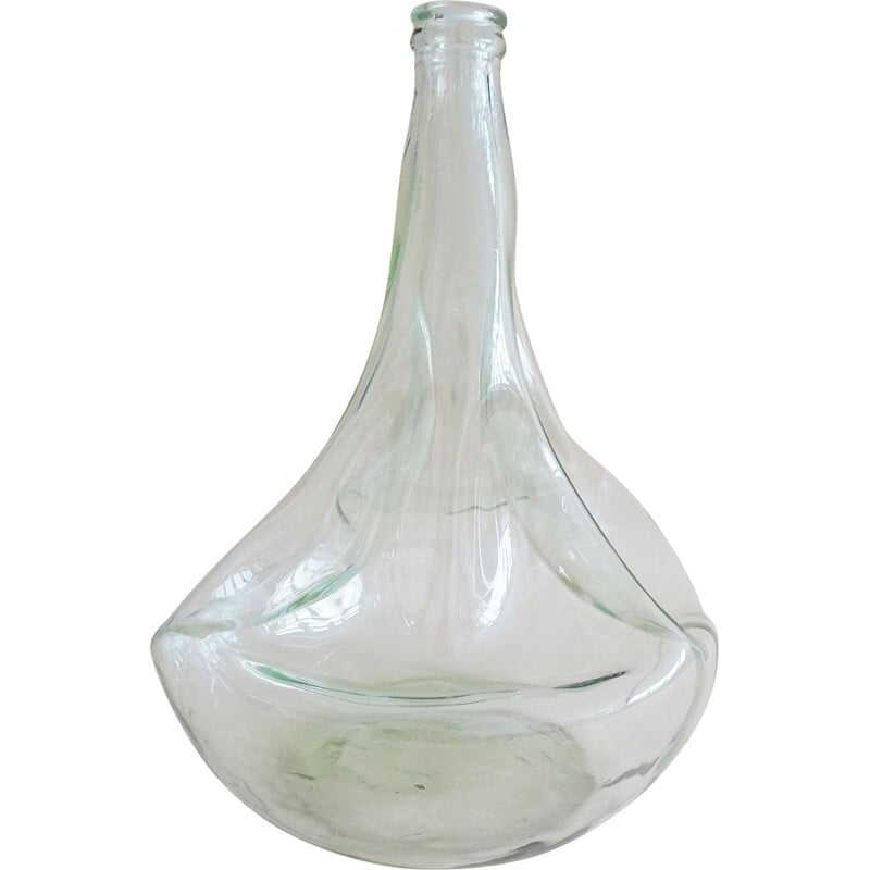 Mid-century large twisted glass balloon bottle