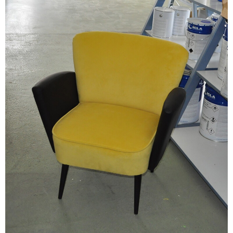 Pair of cocktail chairs in velvet fabric - 1950s