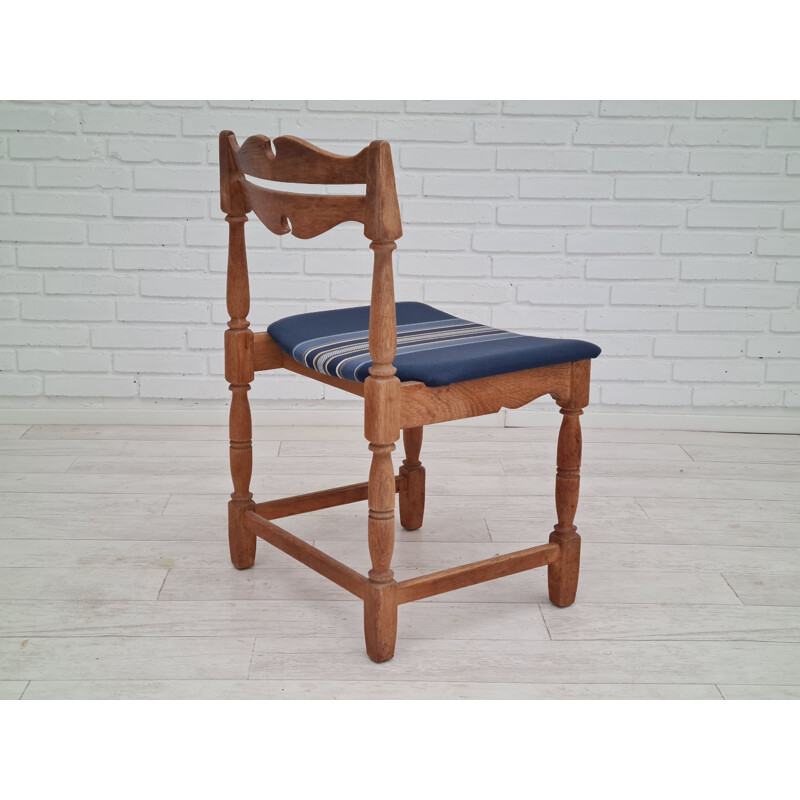 Set of 5 vintage Danish oak wood chairs, 1960s