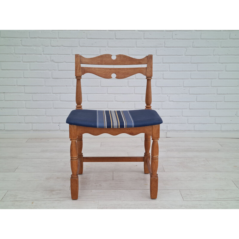 Set of 5 vintage Danish oak wood chairs, 1960s
