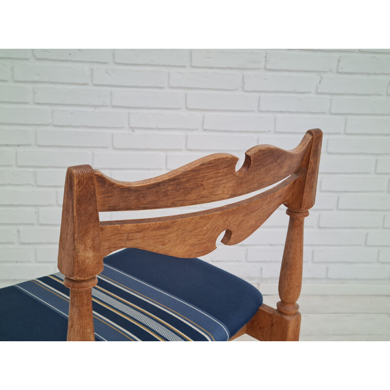 Set of 5 vintage Danish oak wood chairs, 1960s