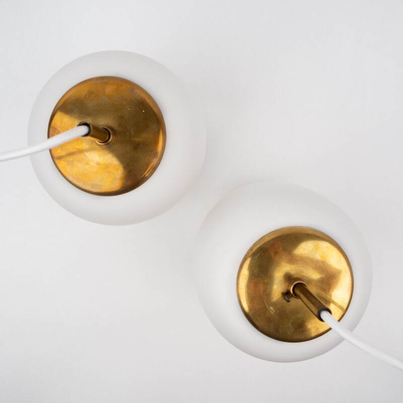 Pair of Danish vintage pendant lamps Mandalay by Acton Bjorn and Sigvard Bernardotte for Lyfa