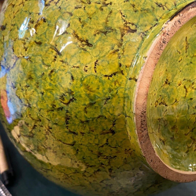 Vintage hand-painted ceramic Italian vase by Bertoncello, 1970s