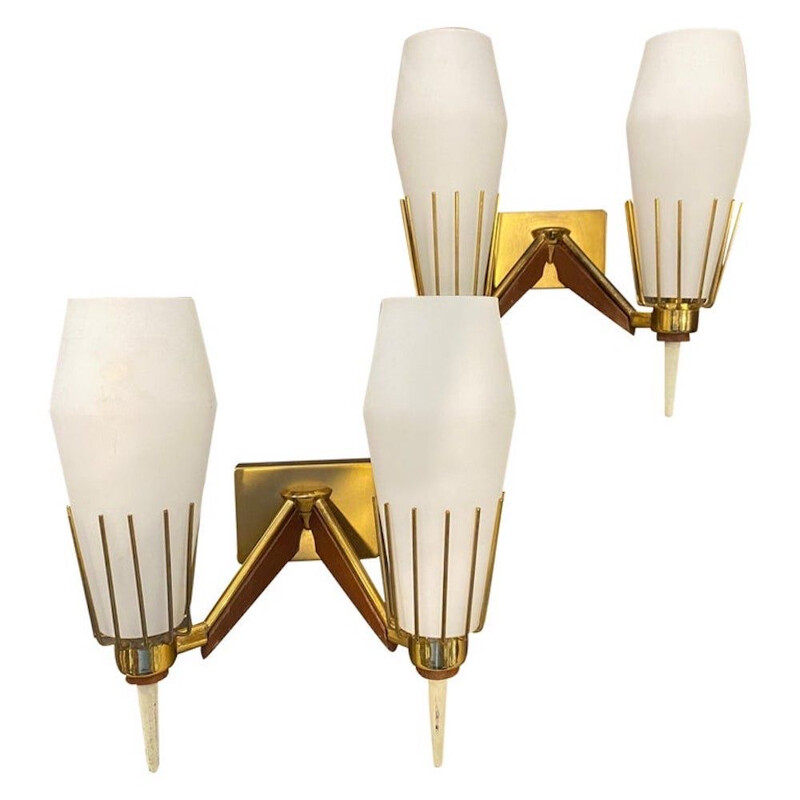 Pair of mid-century Italian wall lamps, 1960s