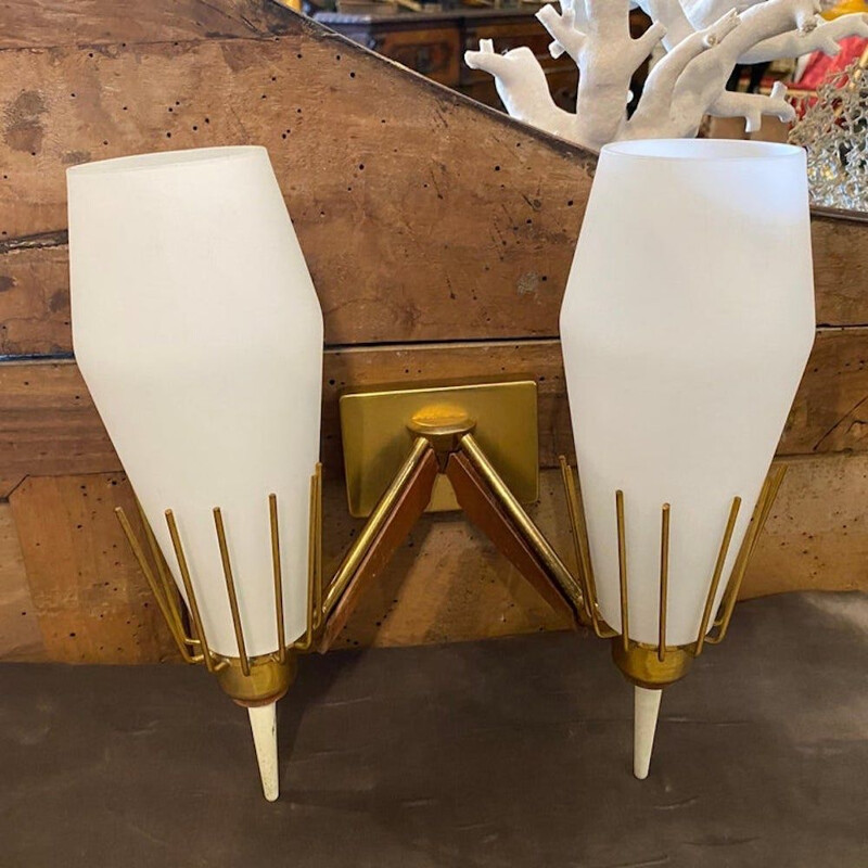 Pair of mid-century Italian wall lamps, 1960s