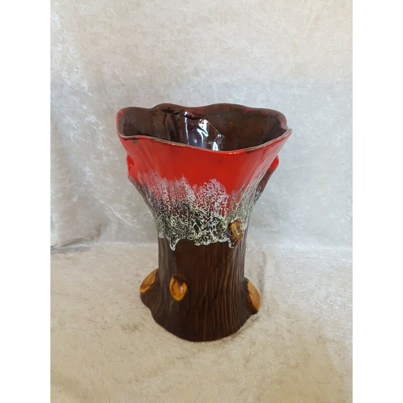 Vintage Vallauris Vase in Form eines Baumstamms, 1970