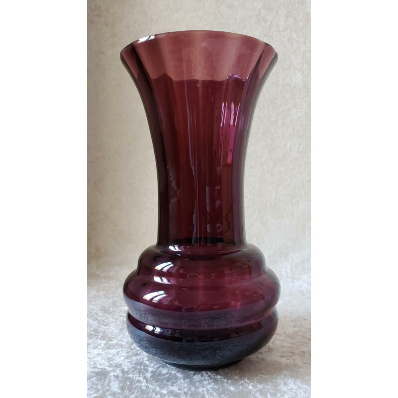 Vintage-Vase aus violettem Glas, 1930