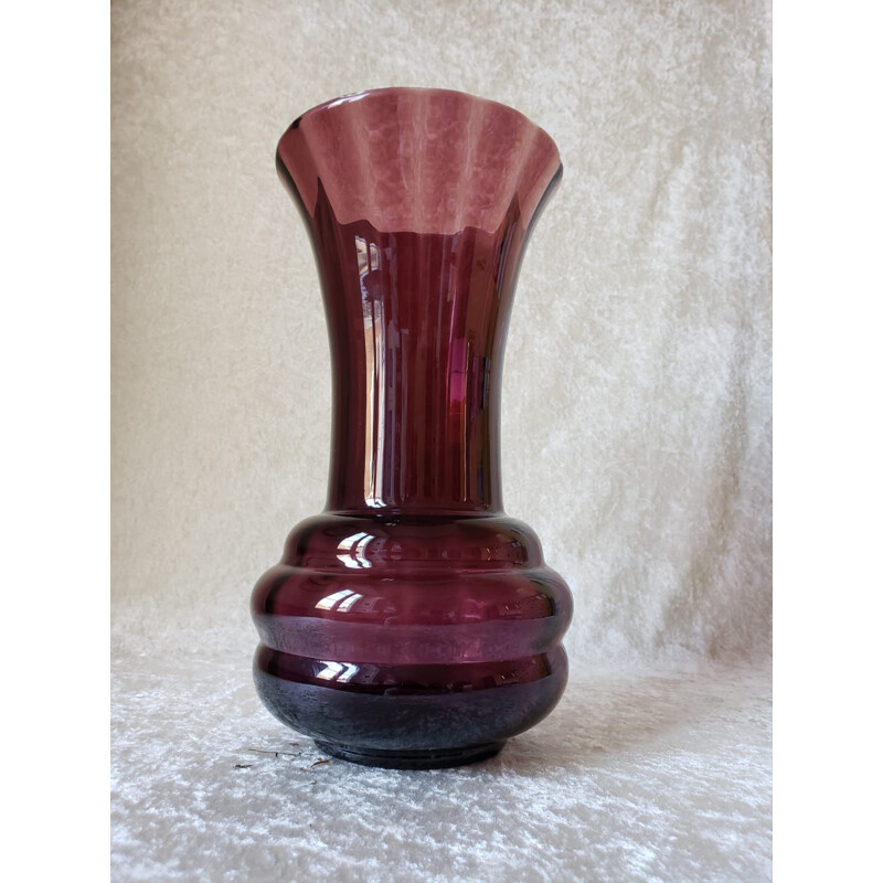 Vase vintage en verre violet, 1930