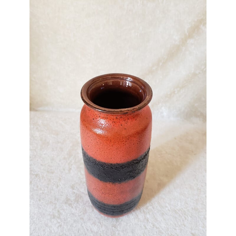 Rot-schwarze Vintage-Vase, Deutschland 1960-1970