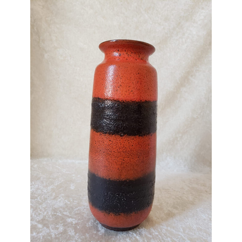 Rot-schwarze Vintage-Vase, Deutschland 1960-1970