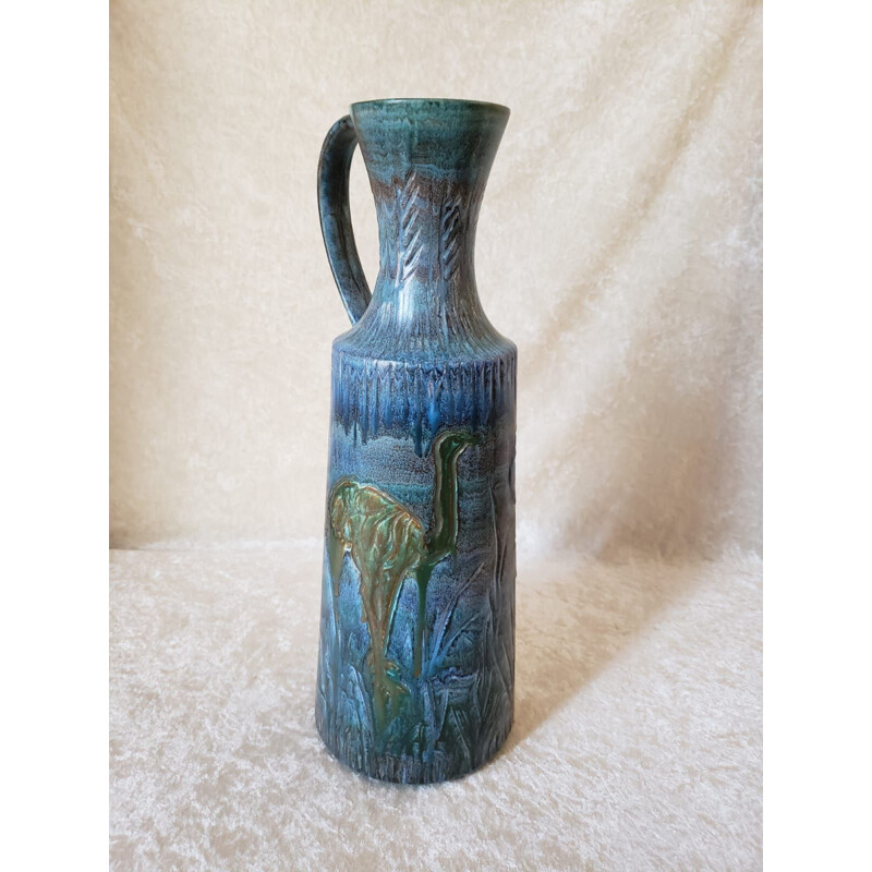 Vase vintage en céramique émaillée par Cocéram, Belgique 1960