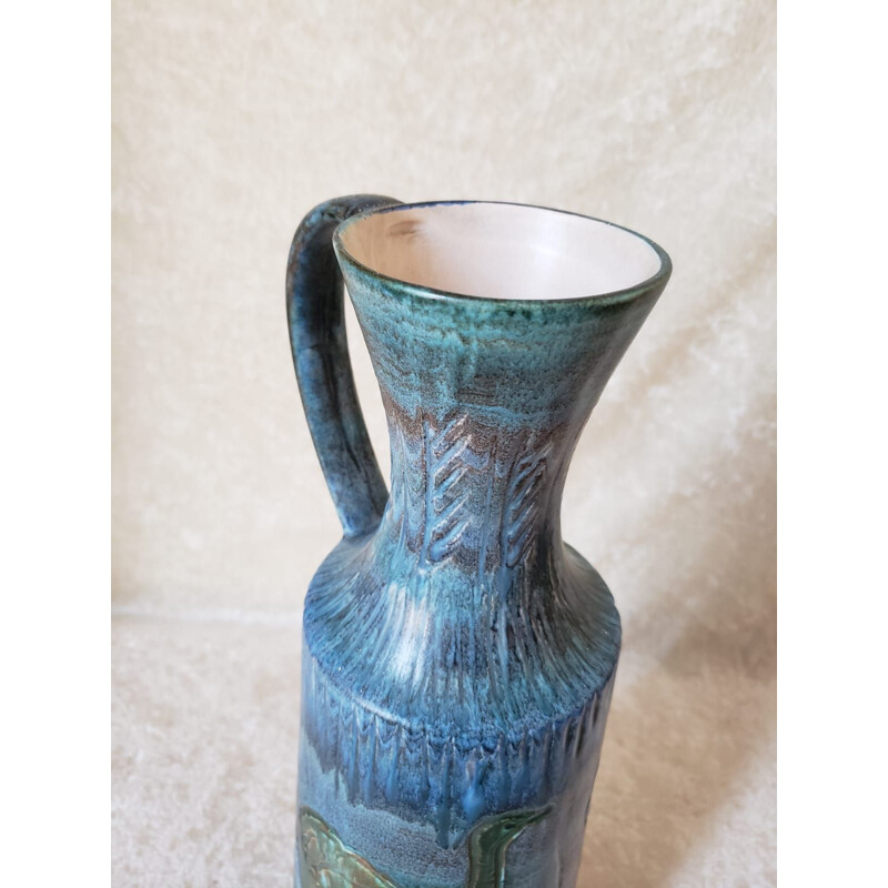 Vintage glazed ceramic vase by Cocéram, Belgium 1960