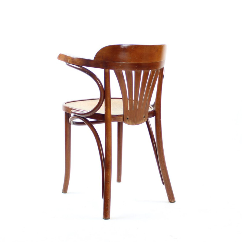 Ensemble de 4 chaises bistro vintage, Tchécoslovaquie 1970