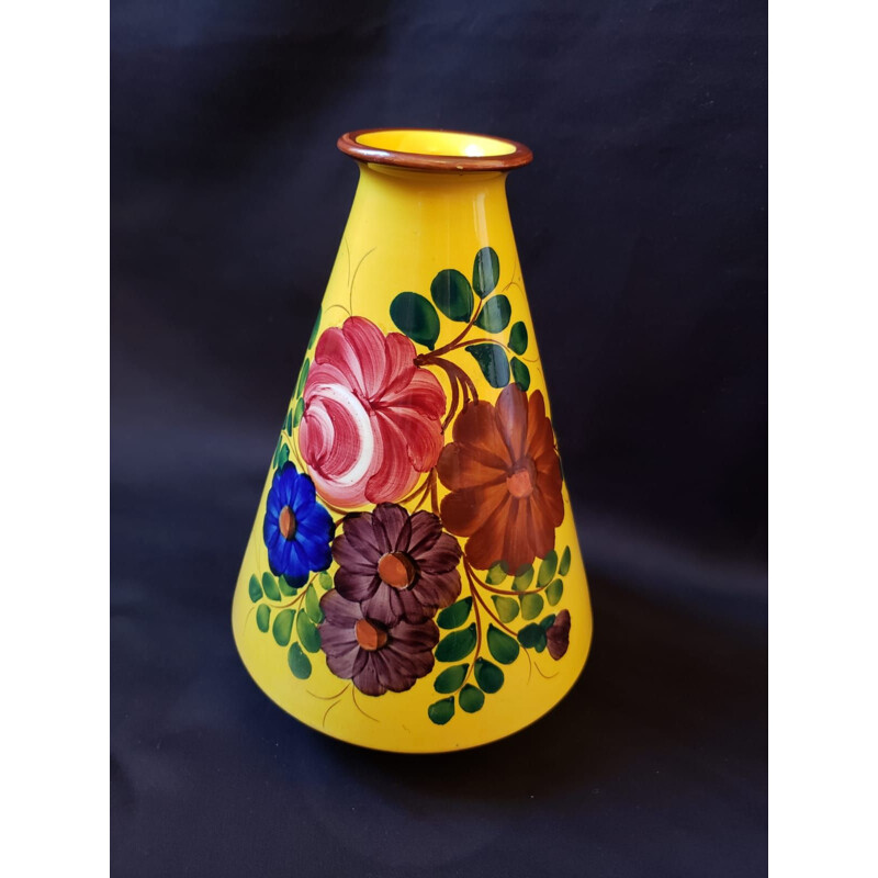 Vintage-Vase mit gelbem Hintergrund von Andréa Galvani, 1925