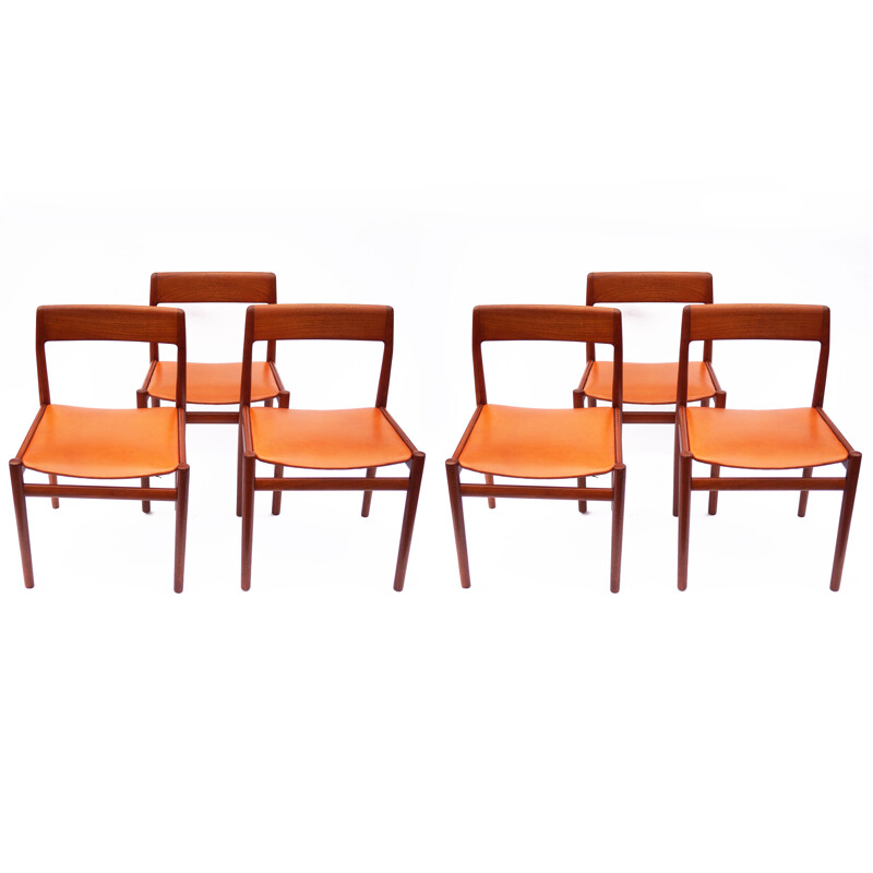 Ensemble de 6 chaises vintage par Johannes Norgaard pour Norgaard Mobelfabrik, 1960