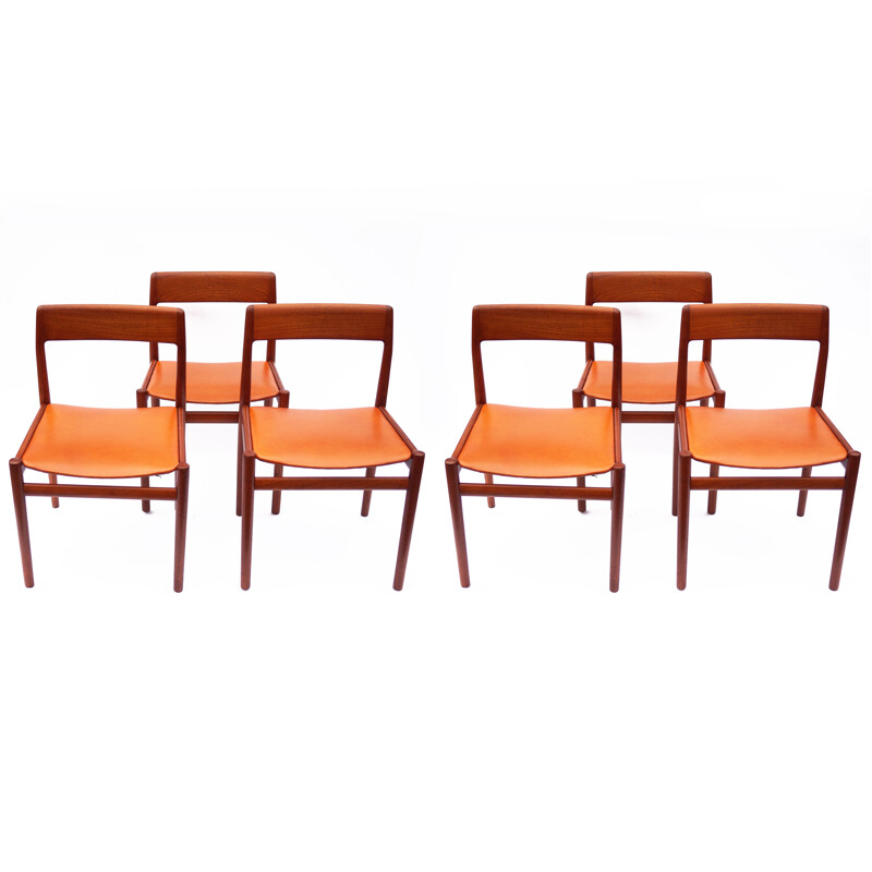 Set of 6 mid-century dining chairs by Johannes Norgaard for Norgaard Mobelfabrik, 1960s