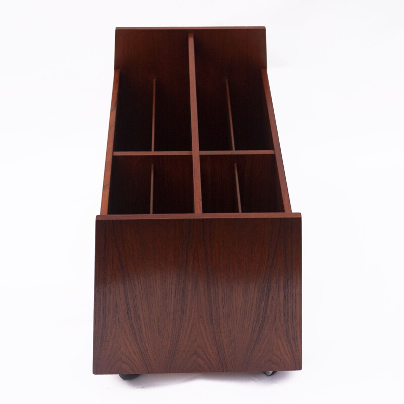 Teak vintage magazine rack by Rolf Hesland for Bruksbo, Norway 1960s