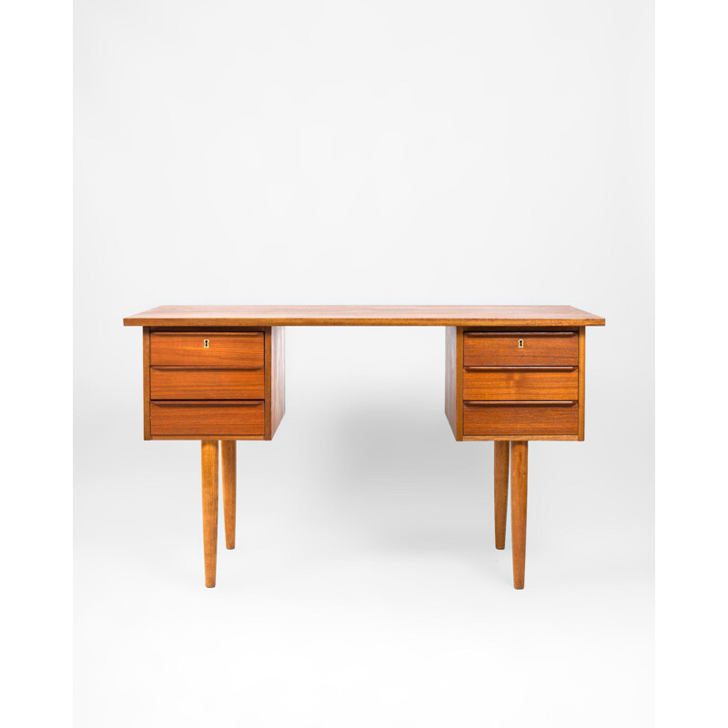 Vintage Deens teakhouten bureau, Denemarken 1970