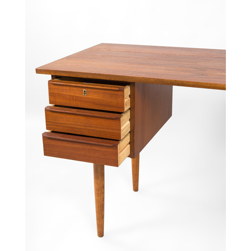 Vintage Deens teakhouten bureau, Denemarken 1970