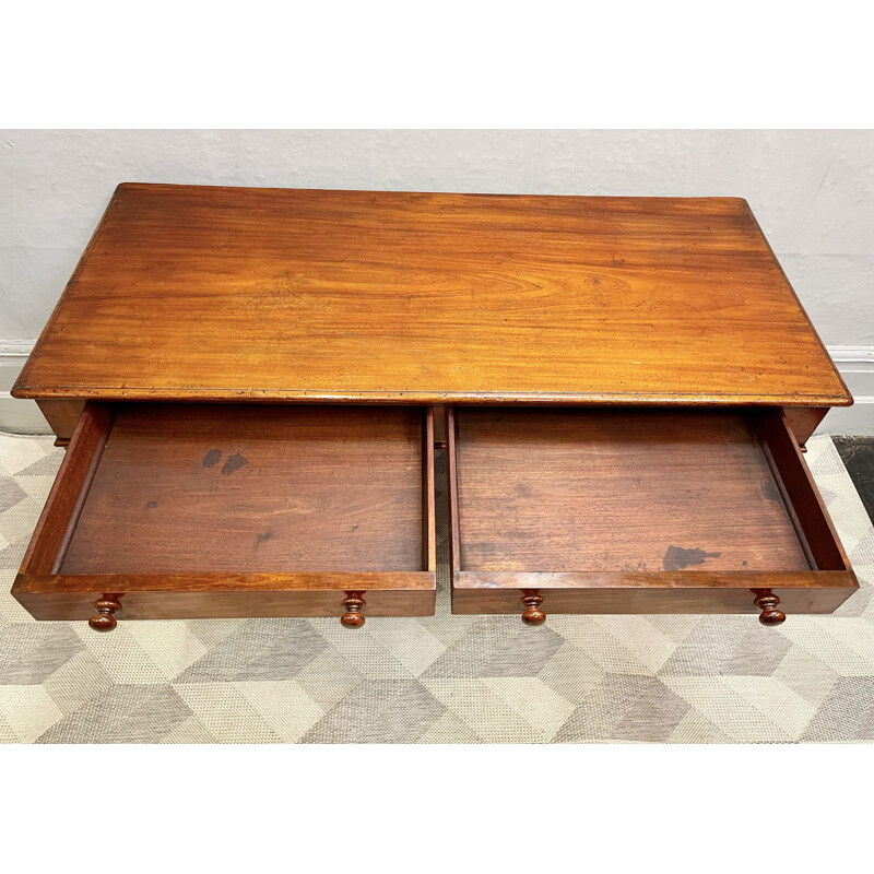 Victorian vintage mahogany desk with drawers by Heal & Son