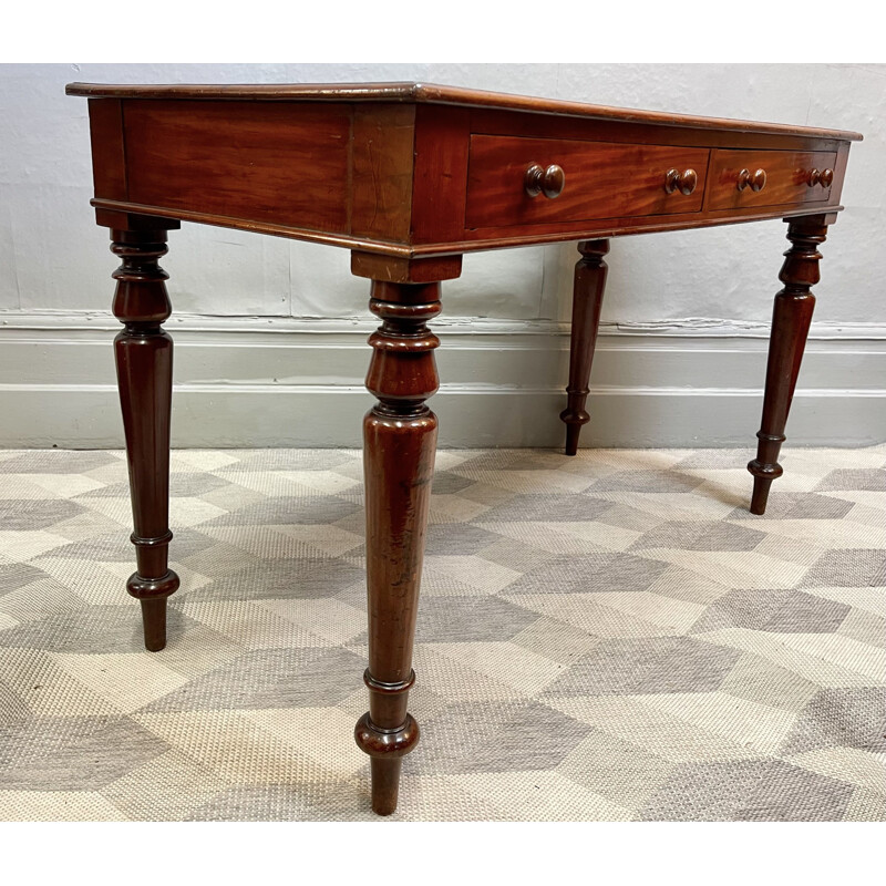 Victorian vintage mahogany desk with drawers by Heal & Son