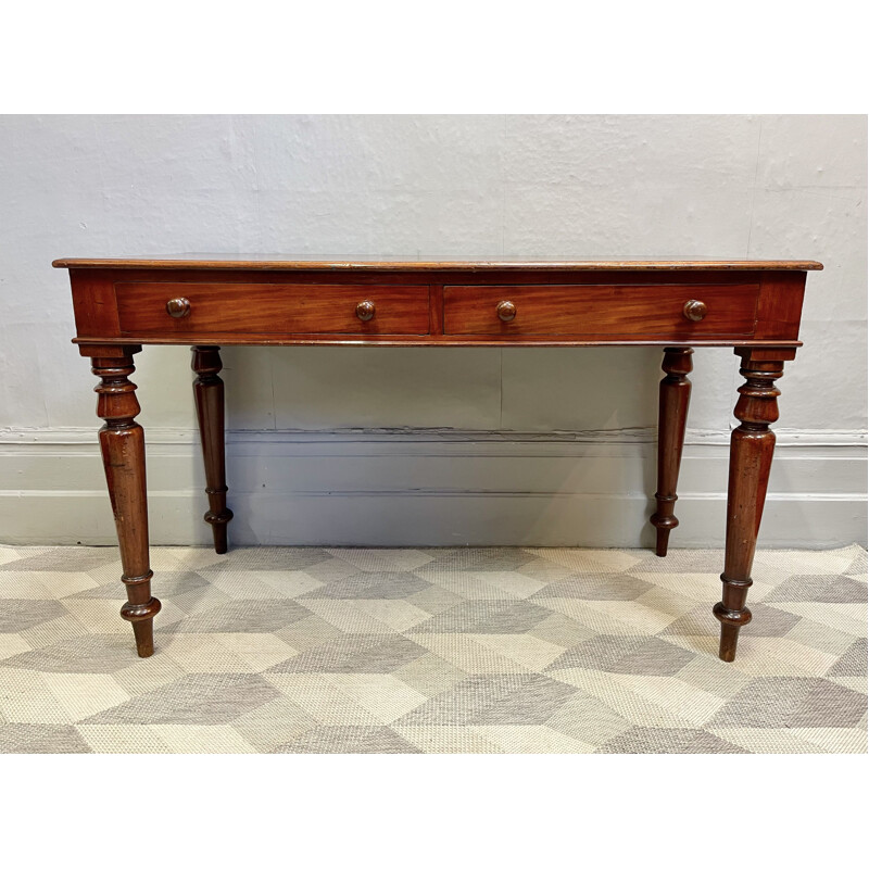 Victorian vintage mahogany desk with drawers by Heal & Son