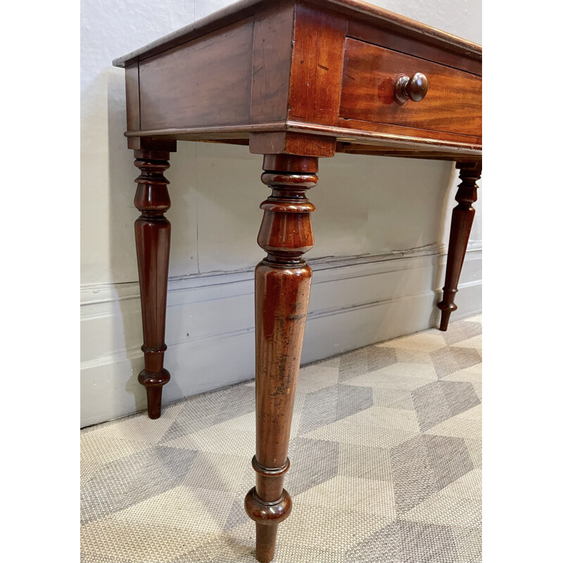 Victorian vintage mahogany desk with drawers by Heal & Son