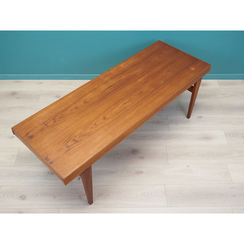 Teak vintage Danish bench by Niels Bach, 1970s