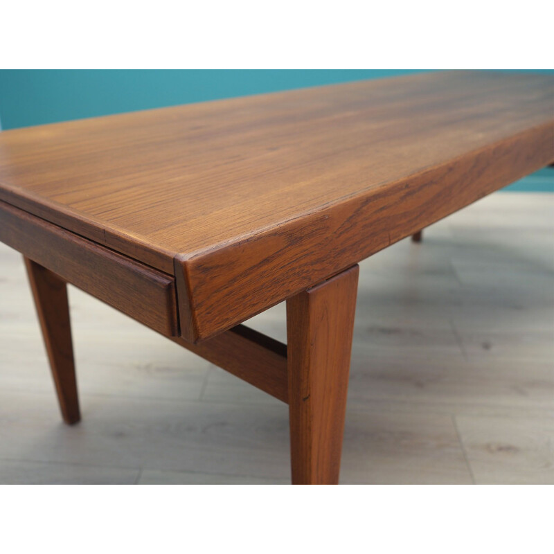 Teak vintage Danish bench by Niels Bach, 1970s