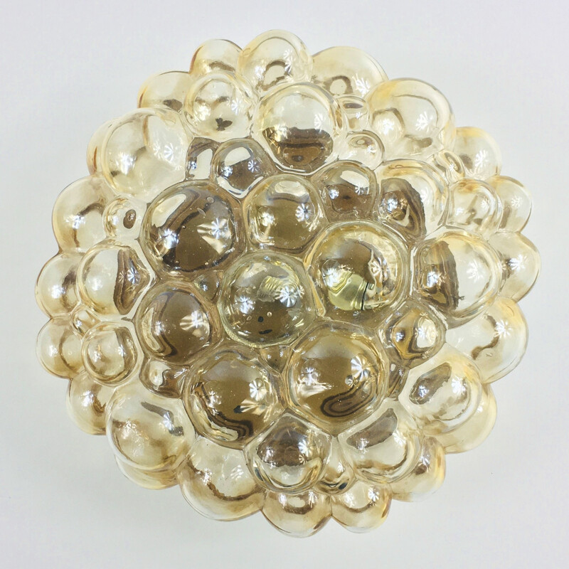 Mid-century amber bubble ceiling lamp by Helena Tynell for Limburg, Germany 1970s