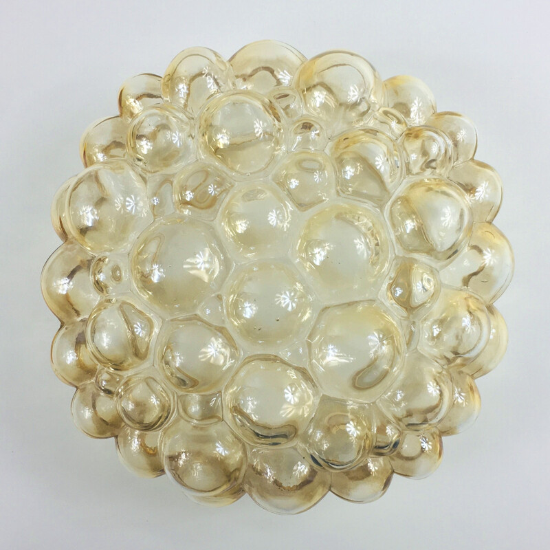 Mid-century amber bubble ceiling lamp by Helena Tynell for Limburg, Germany 1970s