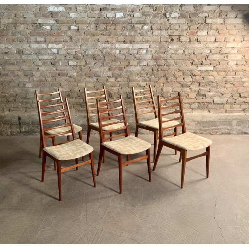 Lot de 6 chaises vintage en teck