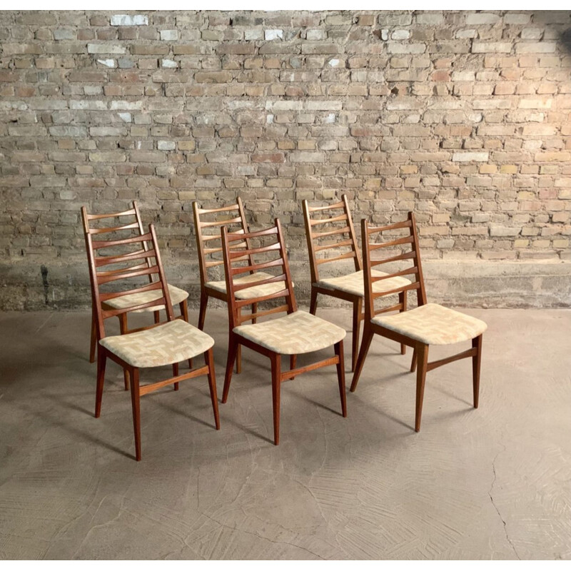 Set di 6 sedie vintage in teak