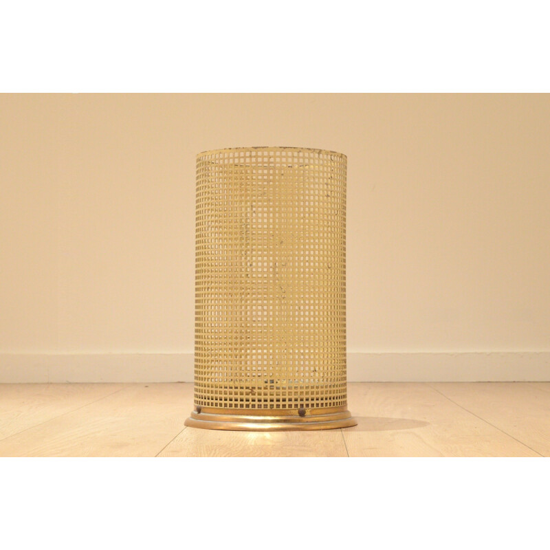 Umbrella stand in white metal and brass - 1950s