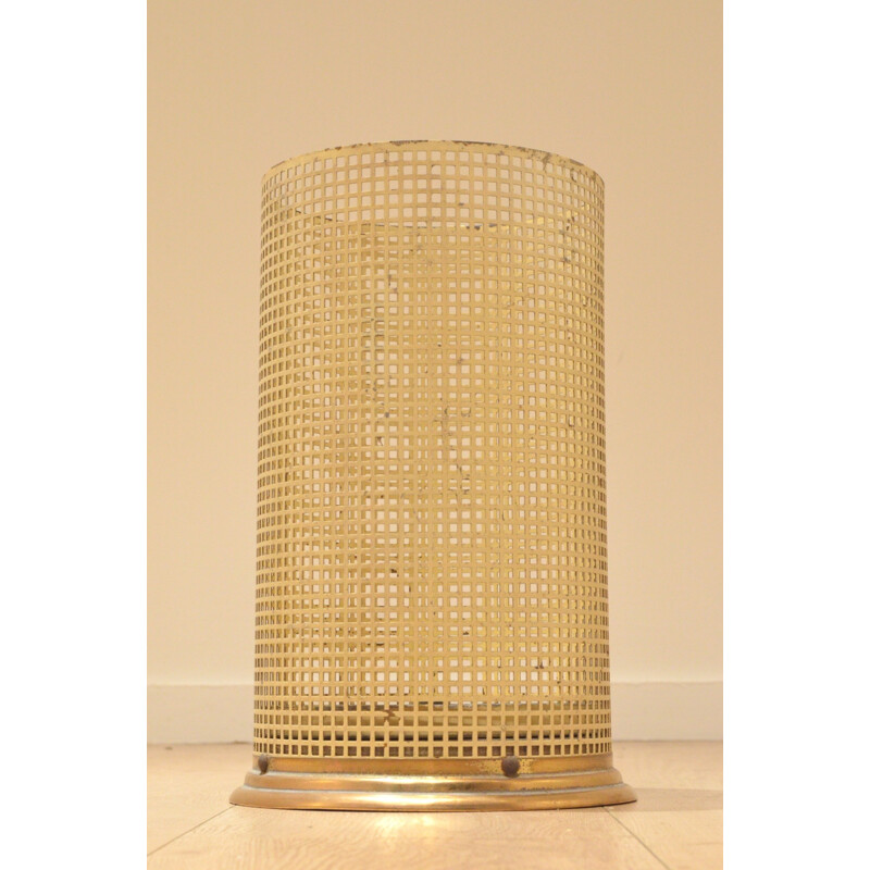 Umbrella stand in white metal and brass - 1950s