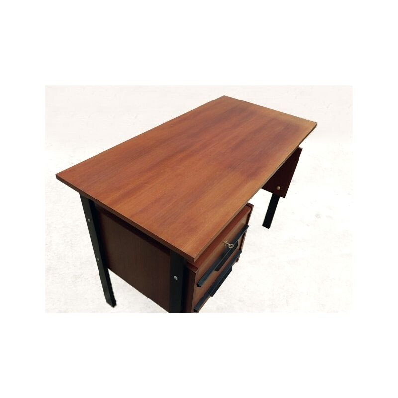 Vintage modernist wooden desk, 1960-1970